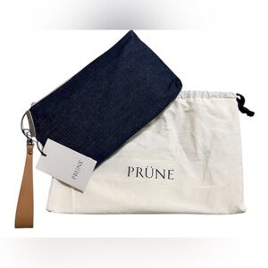 PRÜNE Y2K Dark Denim Clutch with Dust Bag NWT